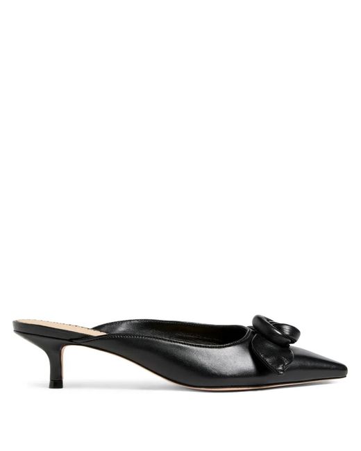 Cinq À Sept White Layla Rose-Detail Heel Mules