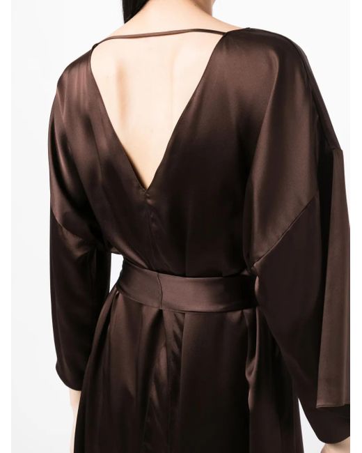 Vestido de seda con cuello en V Voz de color Black