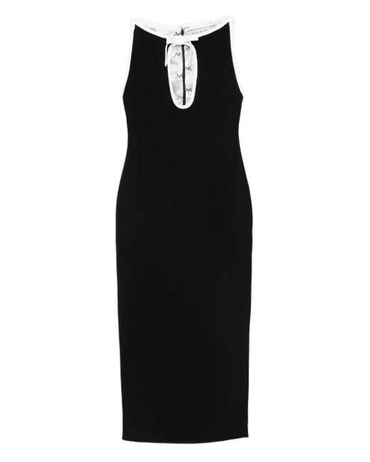 ROWEN ROSE Black Keyhole-Neck Sleeveless Midi Dress