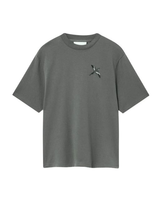 Axel Arigato Gray Micro Bee Bird T-Shirt for men
