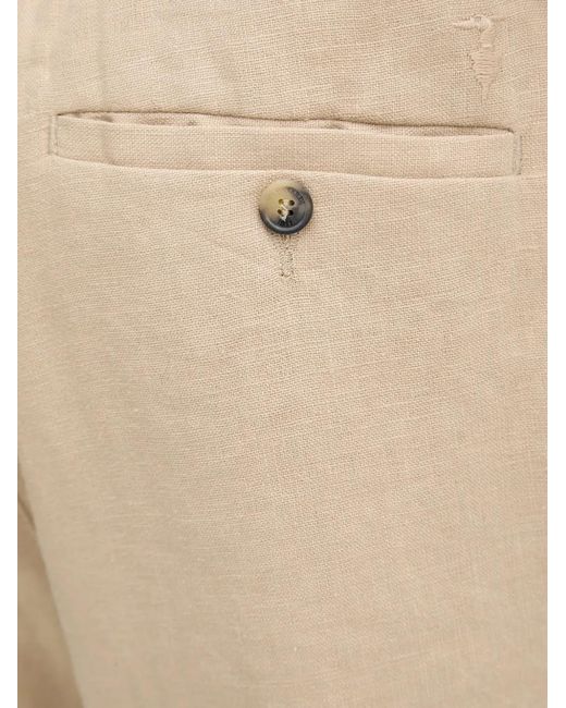 Trussardi Natural Logo-Embroidered Shorts for men