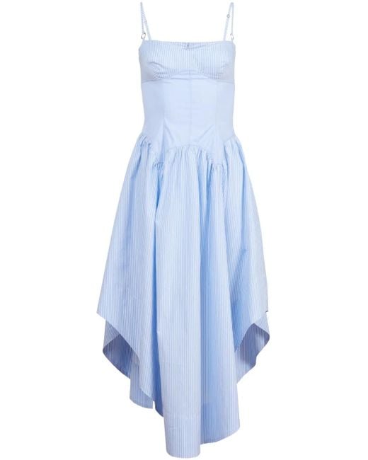 Fleur du Mal Blue Poplin Midi Dress