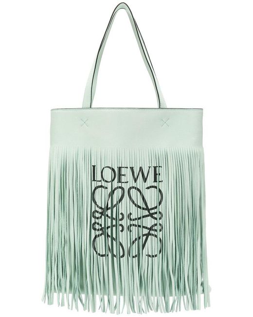 Bolso shopper con flecos de piel de cordero Loewe de color Verde | Lyst
