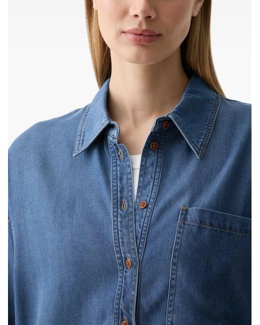 Mos Mosh Blue Mmtessa Drawstring-Hem Denim Shirt