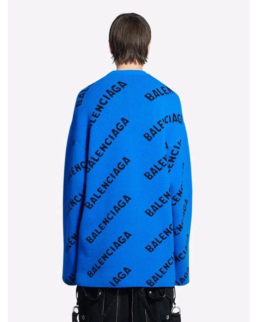 Balenciaga Sweaters Blue for men