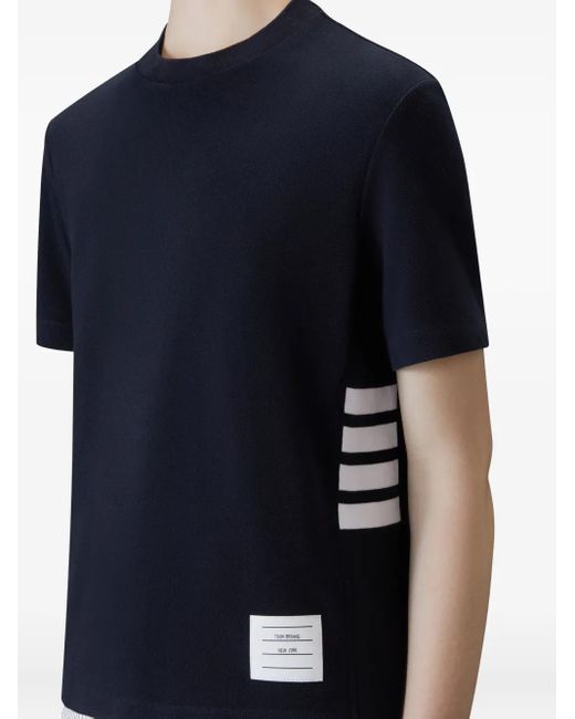 Thom Browne ストライプディテール Tシャツ Blue