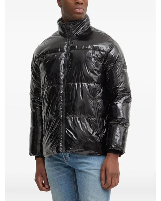 Karl Lagerfeld Gray Zip Puffer Jacket for men