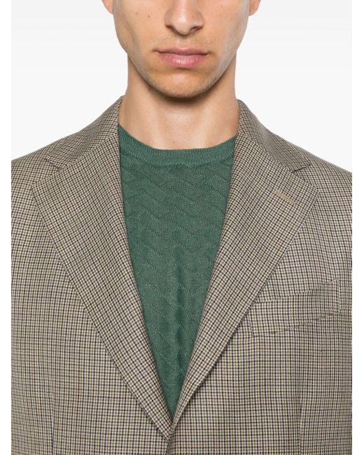 Boglioli Gray Houndstooth-pattern Blazer for men