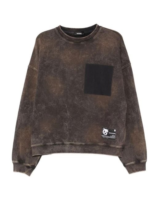 we11done Brown Logo-Embroidered Sweatshirt