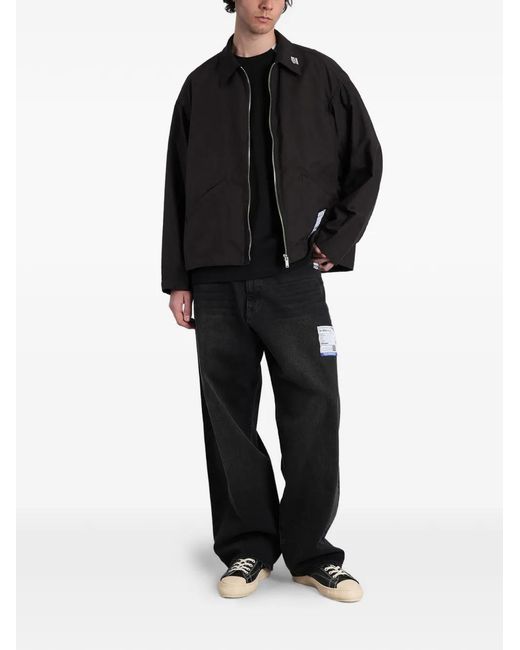 Maison Mihara Yasuhiro Black Logo-Patch Zip-Up Jacket for men