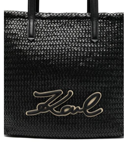 Karl Lagerfeld Black Top-Handles Tote Bag