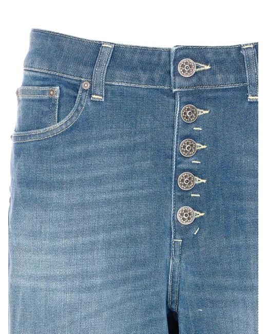 Dondup Blue Button-Fly Jeans