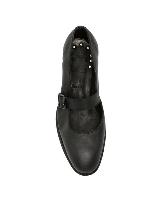 Guidi Black Buckle-Strap Loafers