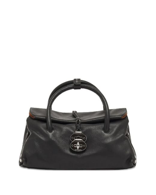 Zanellato Studded Top-handle Shoulder Bag Black