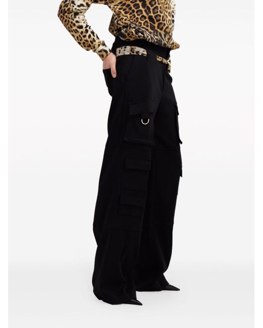 Roberto Cavalli Black Belted Cargo Trousers