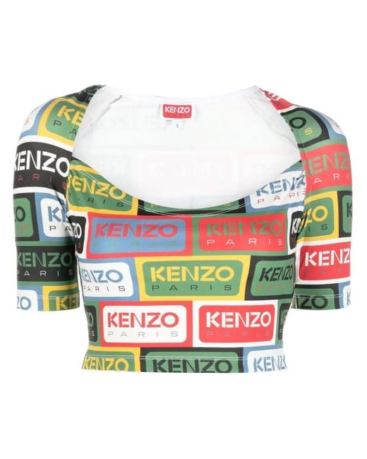 KENZO Top Met Logoprint in het Blue