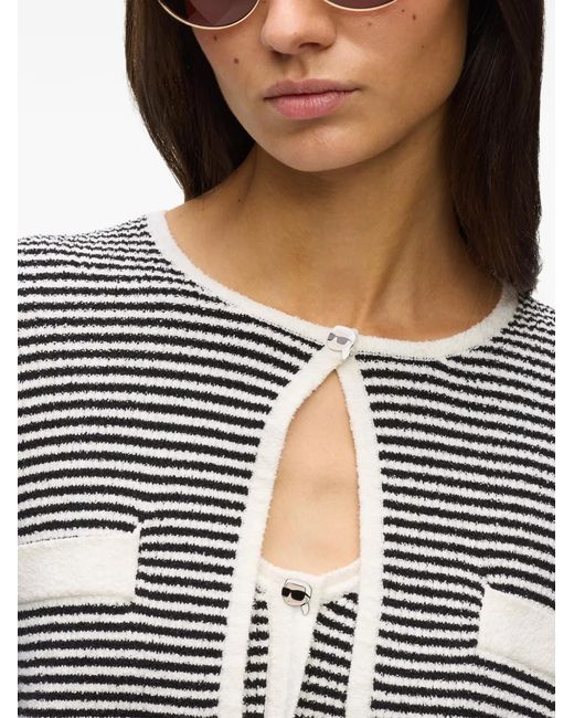 Karl Lagerfeld Black Ikon Striped Cardigan
