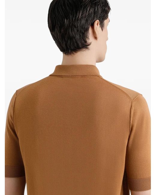 Dolce & Gabbana Brown Fine-Gauge Cashmere Polo Shirt for men