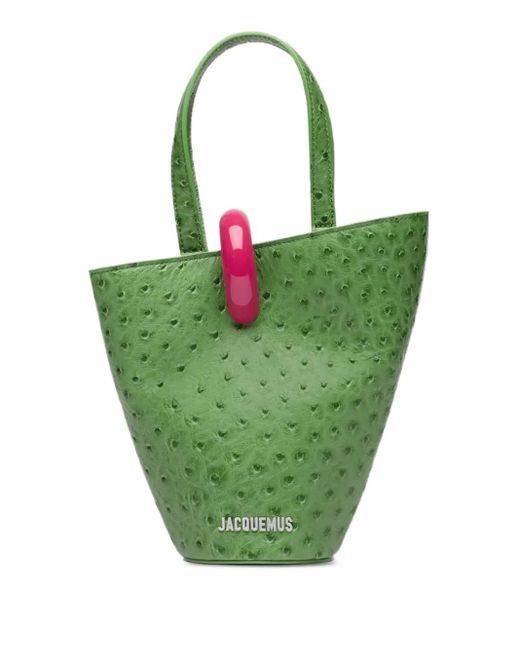 Jacquemus Green Kleine The Bambola Tasche Mit Straußen-Effekt
