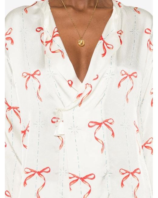 Forte_forte White Bow-Print Shirt