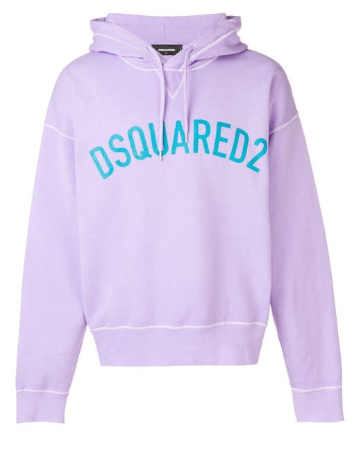 DSquared² Purple Logo Hoodie for men
