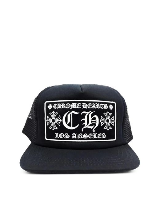 Chrome Hearts Black Logo-Embroidered Trucker Cap for men