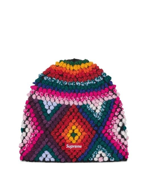Supreme Textured-Knit Beanie Hat for men