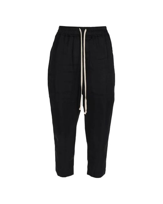 Rick Owens Black Drawstring Trousers