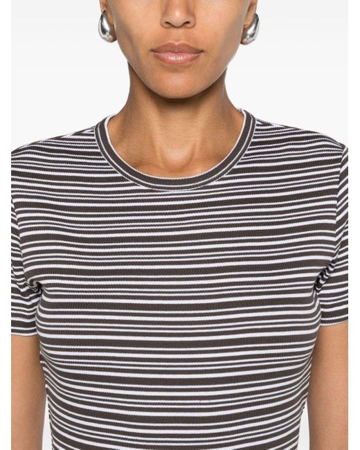 Filippa K Black Striped Cotton T-Shirt