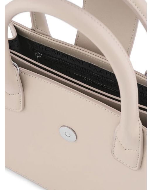 Borsa Tote Con Placca Logo di ARMANI EXCHANGE in Natural