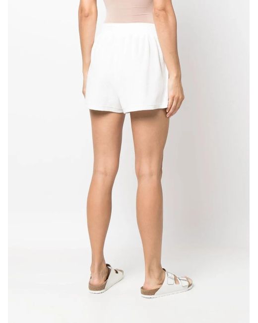 Être Cécile White Terry-Cloth Track Shorts