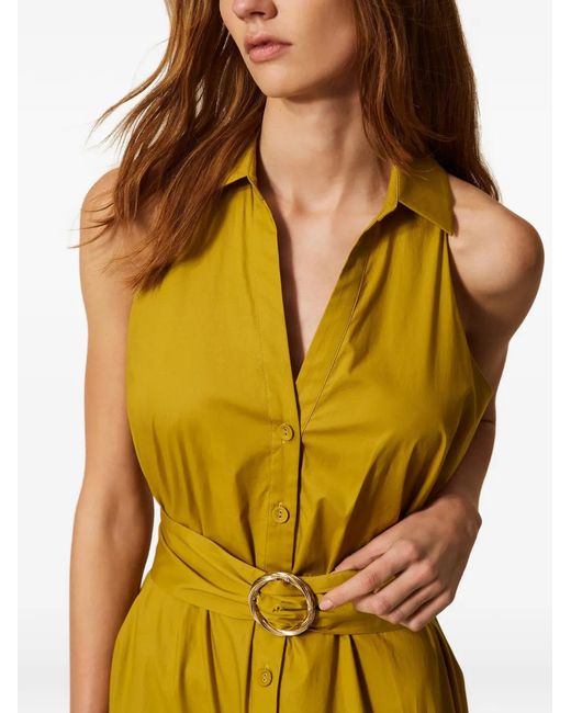 Twinset Yellow Sleeveless-Shirt Midi Dress