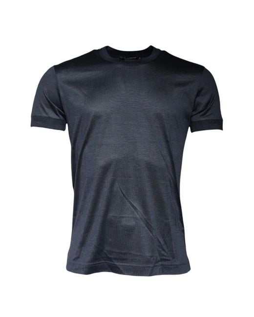 Dolce & Gabbana Blue Crew-Neck Short-Sleeve T-Shirt for men