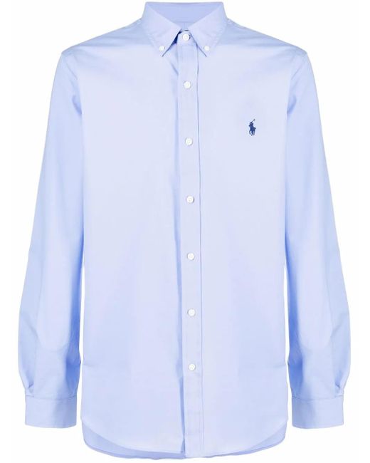 Polo Ralph Lauren Blue Classic Long Sleeve Sport Shirt for men
