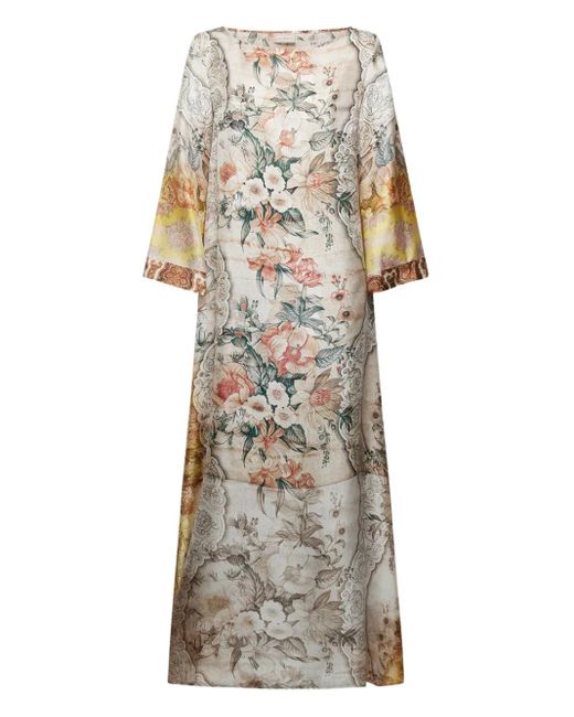 Pierre Louis Mascia Natural Floral-Lace Dress