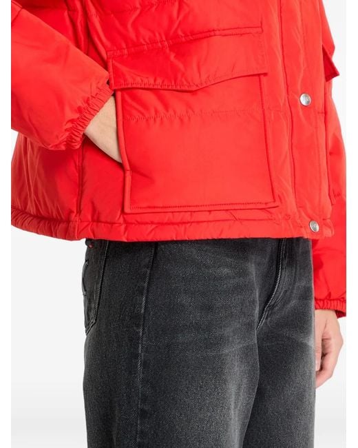 Lee Jeans Red Padded Hooded Jacket
