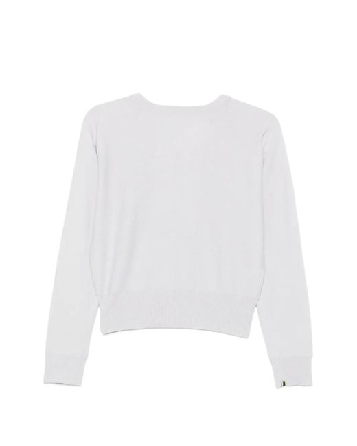 Extreme Cashmere White Nº382 Belle Ribbed-Trim Sweater