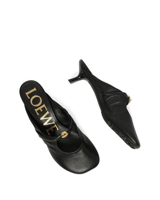 Loewe Black Pebble Soft Mules