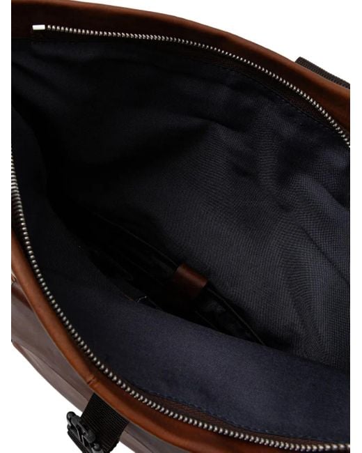 Joop! Brown Loreto Rico Roll-Top Buckle Leather Backpack for men