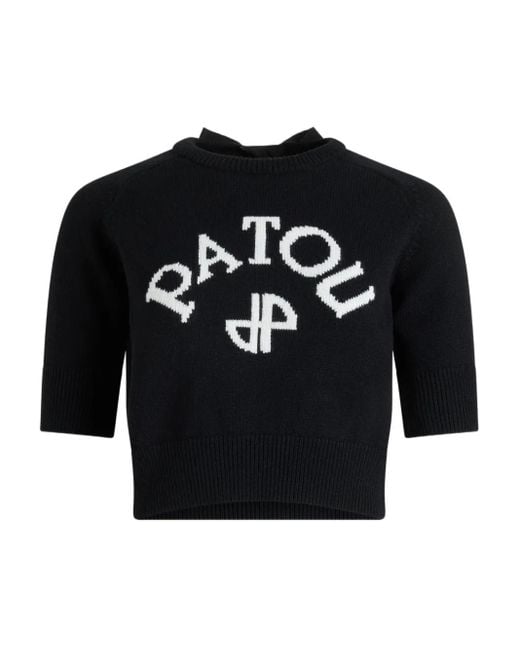 Patou Black Pullover Mit Logo-Stickerei
