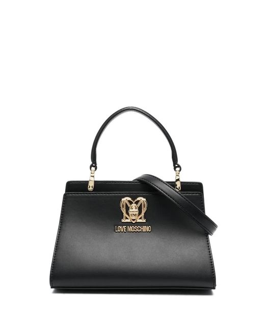 Love Moschino Black Logo-Plaque Crossbody Bag