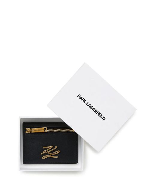 Tarjetero K/Autograph Karl Lagerfeld de color Black