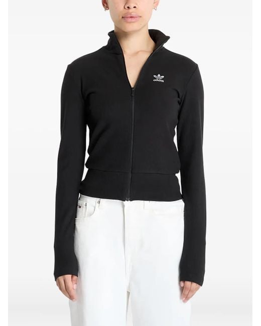 Adidas Essentials Geribbeld Trainingsjack Met Rits in het Black