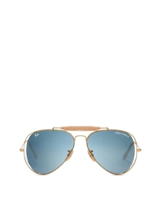 Dolce & Gabbana Blue X Ray-Ban Pilot-Frame Sunglasses