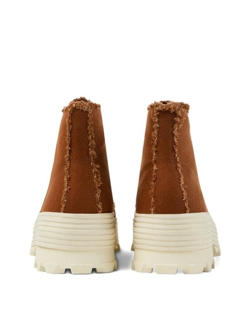 CAMPERLAB Brown Traktori Frayed Lace-Up Boots