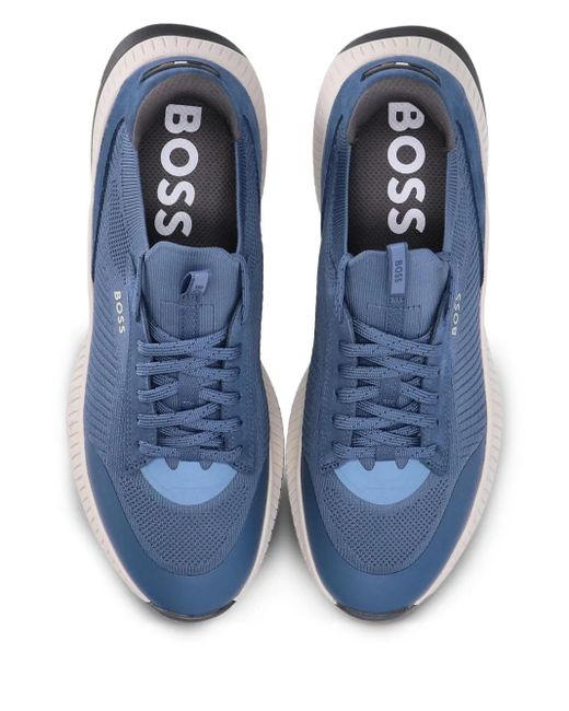 メンズ Boss メッシュパネル スニーカー Blue