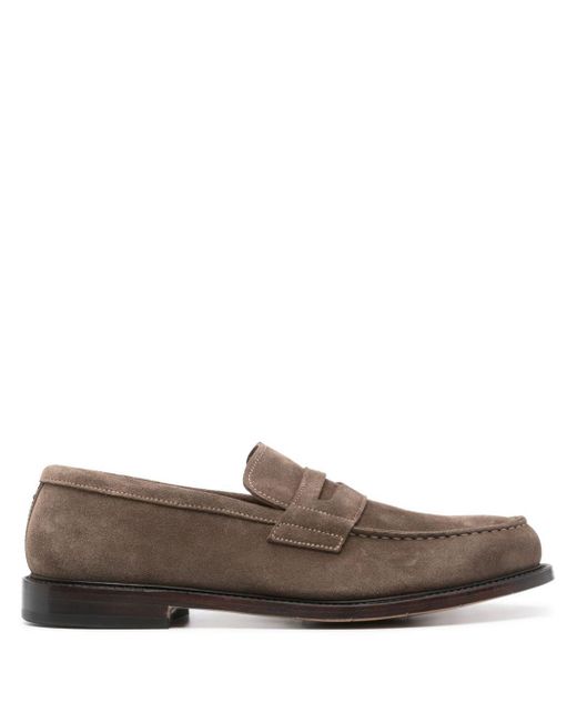 Premiata Brown Suede Moccasin Loafers for men