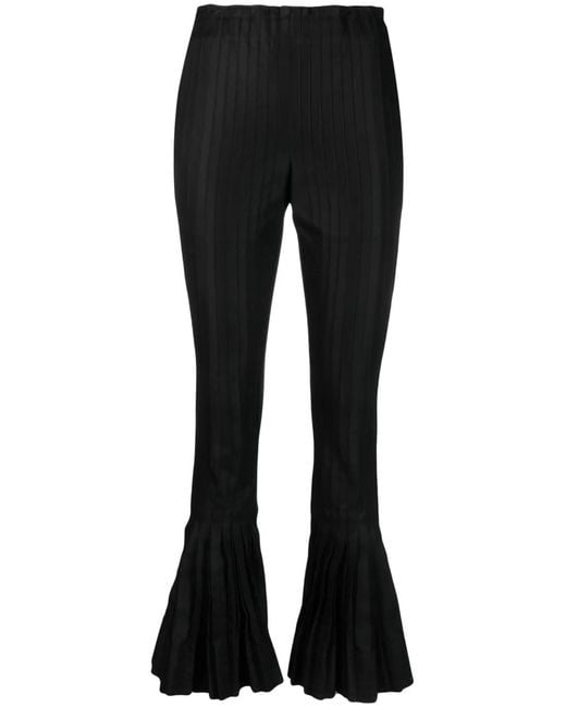 Sacai Black Pleated Flared Trousers