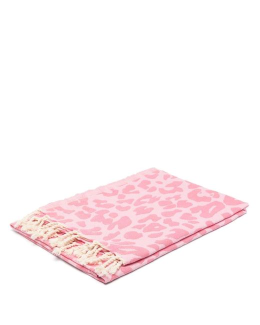 Mc2 Saint Barth Pink Patterned-jacquard Beach Towel