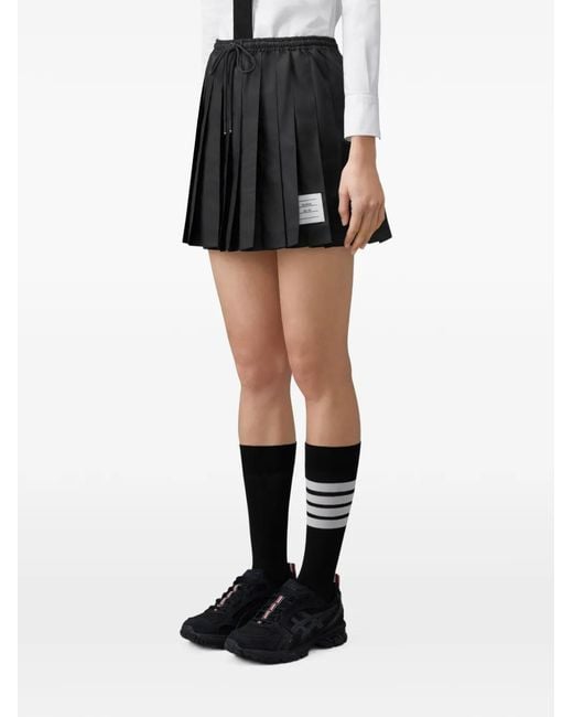 Thom Browne Ripstop Mini-Plooirok in het Black